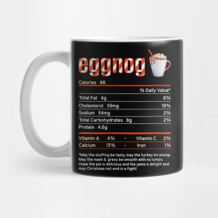 Eggnog Nutrition - Facts Funny Christmas - Thanksgiving Food Mug